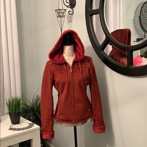 Wine color Harley Davidson suede jacket